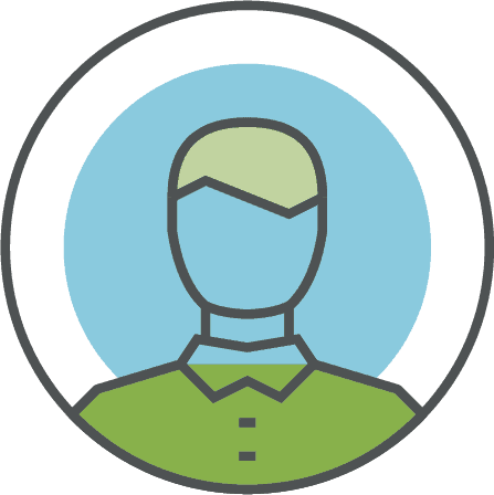 person in a circle icon