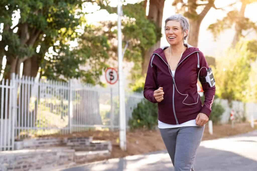 woman running outside