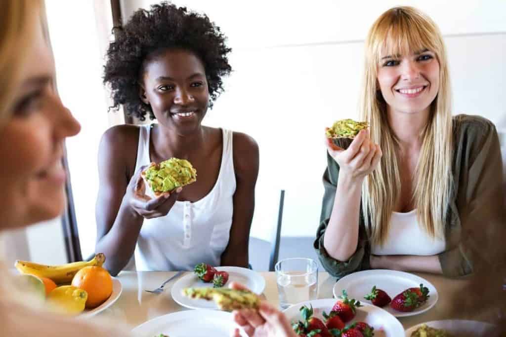 People eating potassium rich foods