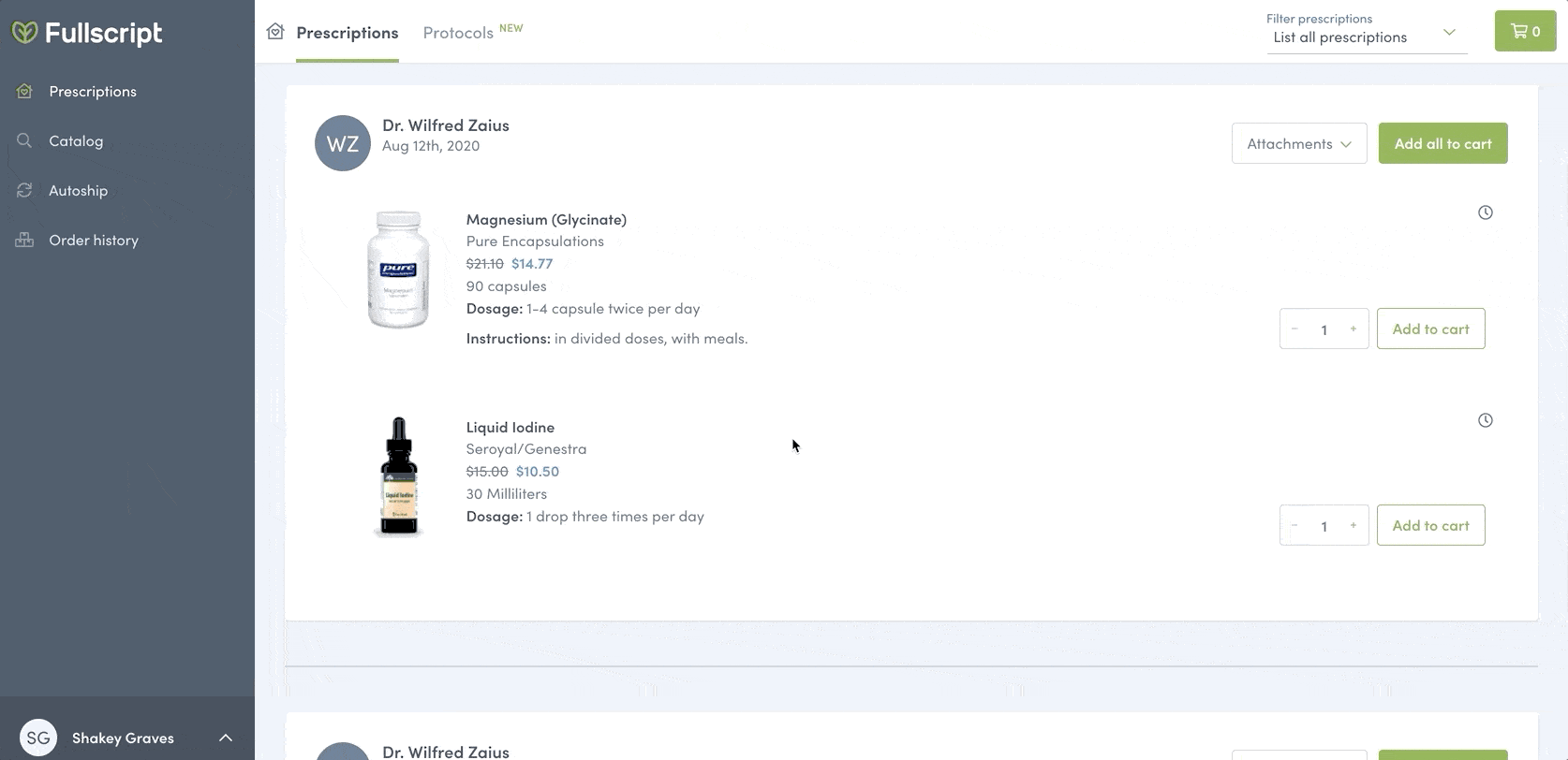 Fullscript Sharable Wellness Protocols