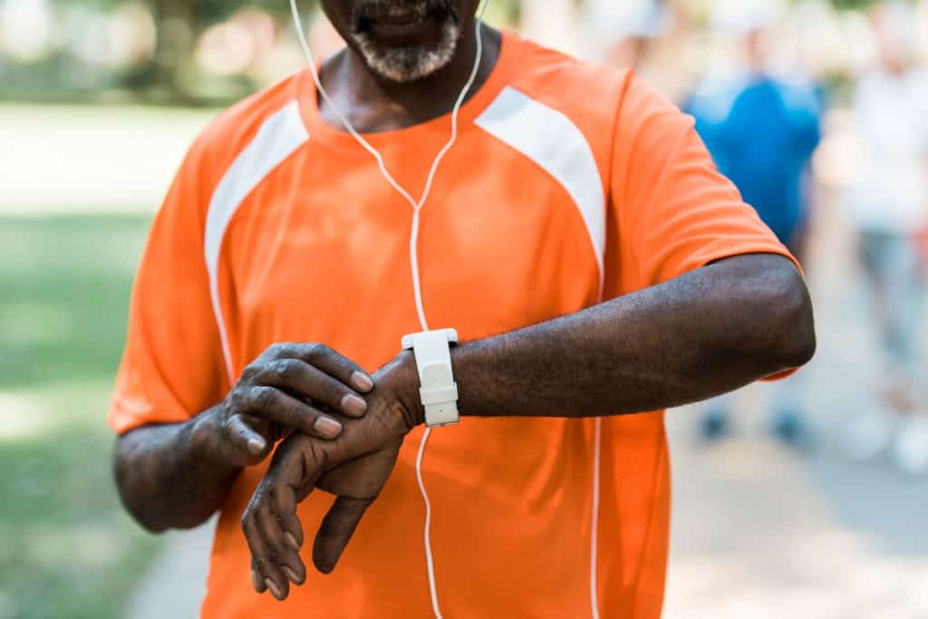 Man checking his wrist watch