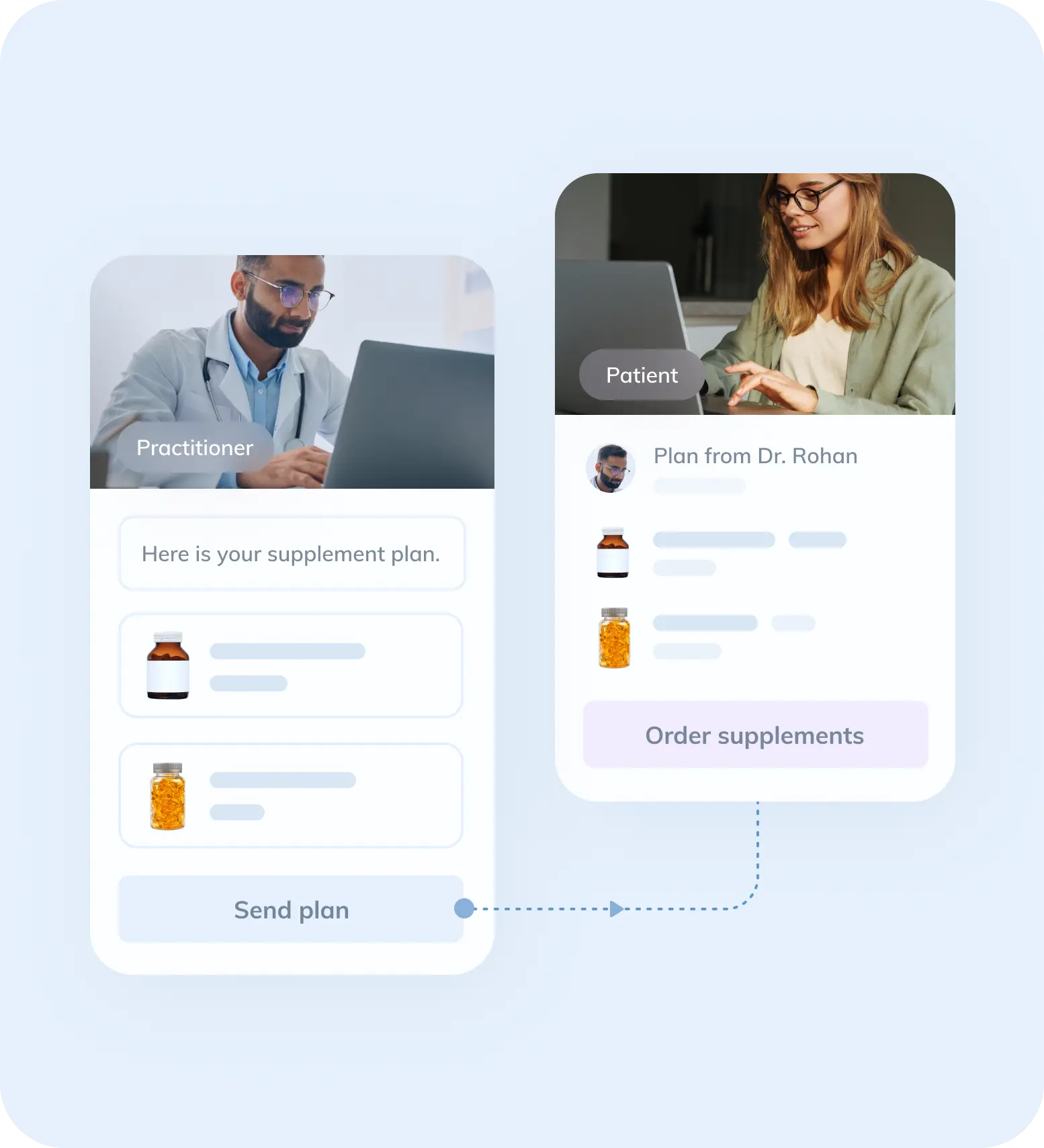 Practitioner and patient online supplement plans